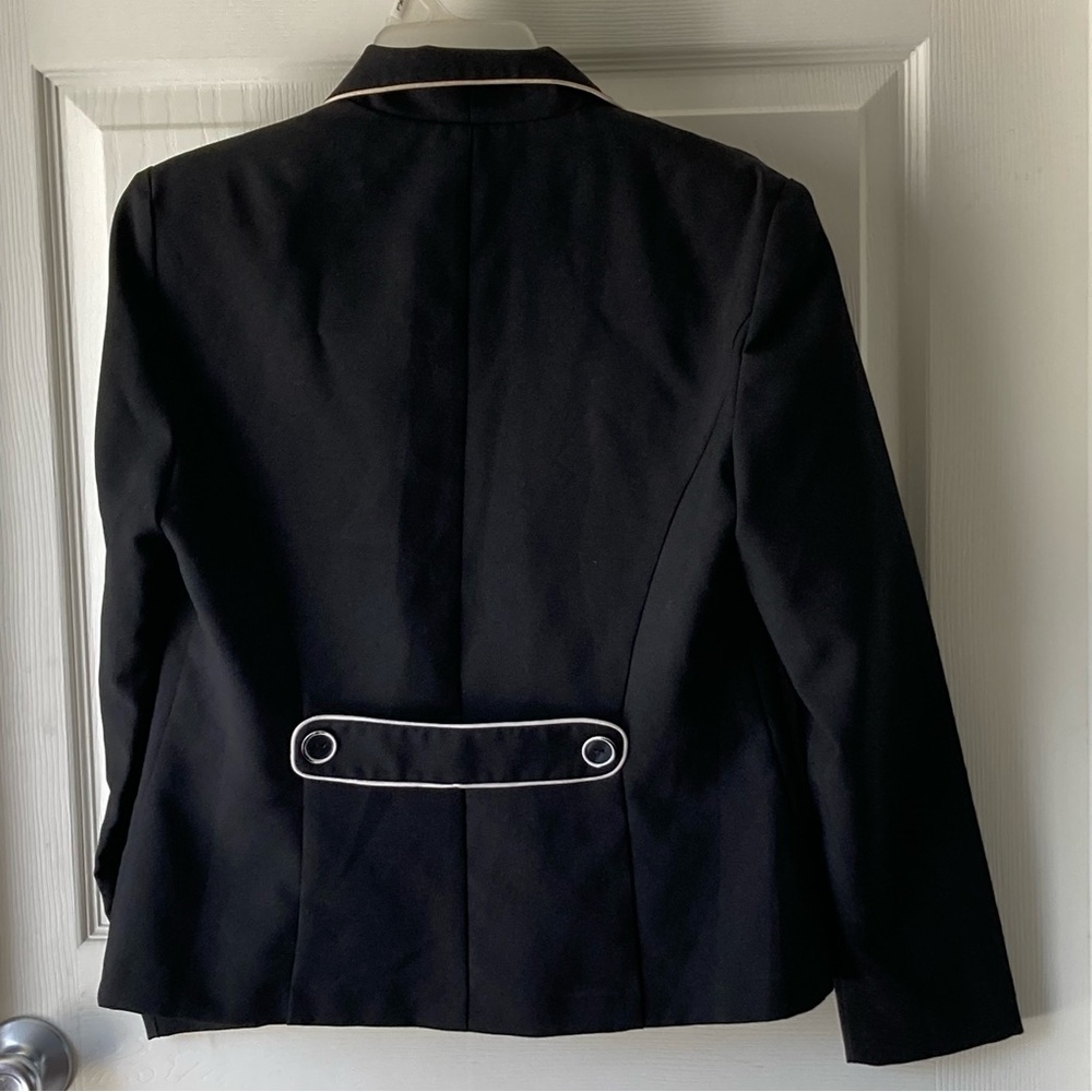 Perceptions Blazer Suit Jacket Size 8 Black White - image 3